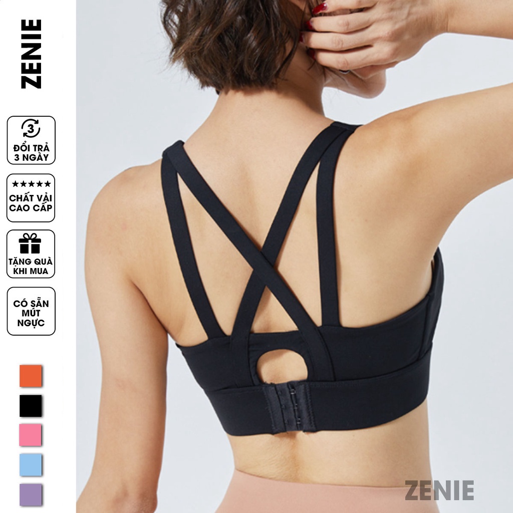 Áo bra tập gym Zenie nâng ngực bra tập gym yoga định hình có mút ngực quai thumbnail