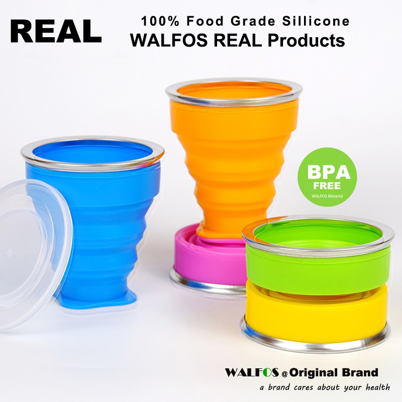 Cốc Uống Cà Phê Walfos Di Động 6 Màu Có Thể Gập Lại 270ml