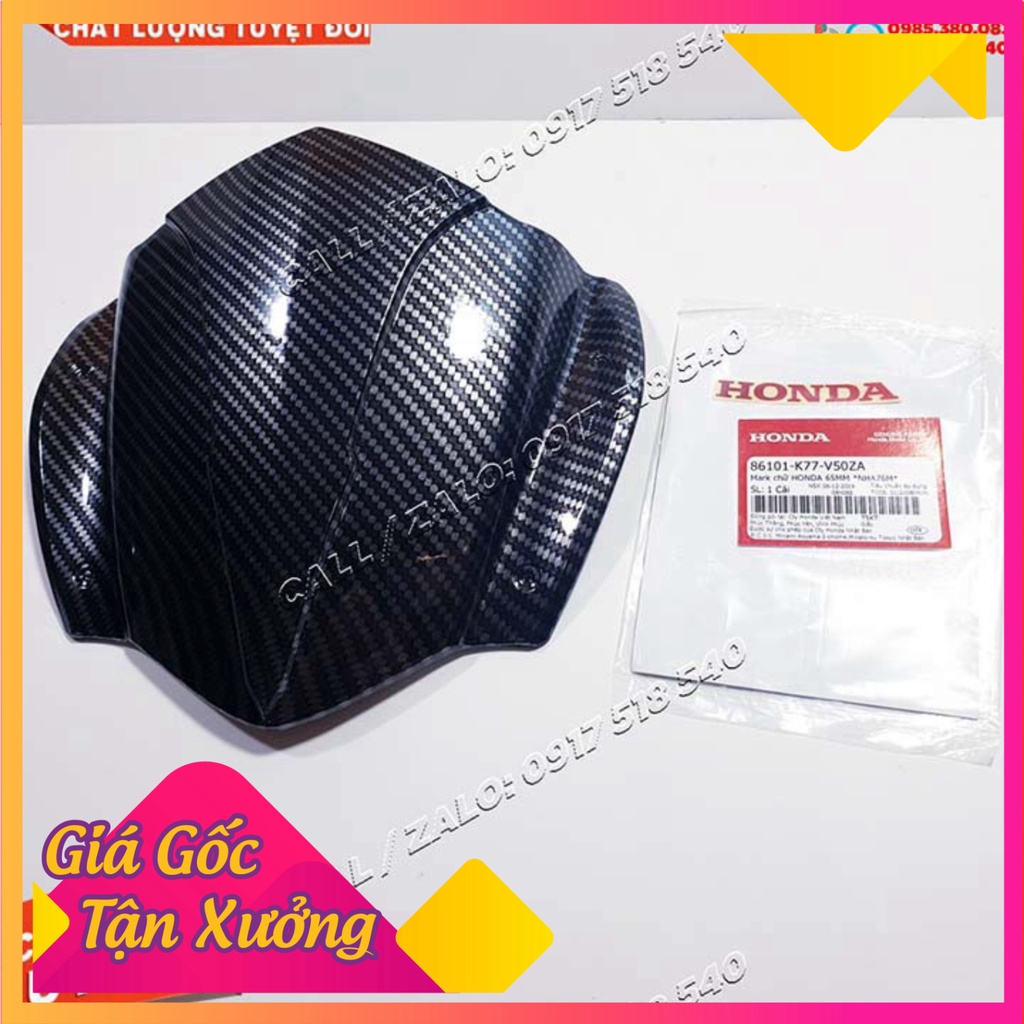 Combo Chắn Gió Sh 2020 - Sh 2021 - Sh 2022 Sơn Carbon + Tem HONDA Chữ Đỏ Chính Hãng 🥇 (Ảnh Sp thật)