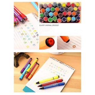 Bộ bút dạ màu 18 cây kèm con dấu cho bé