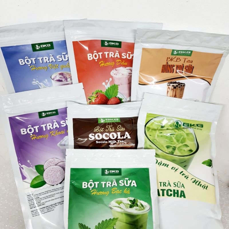 Bột trà sữa pha sẵn BKB gồm 8 vị 500gr