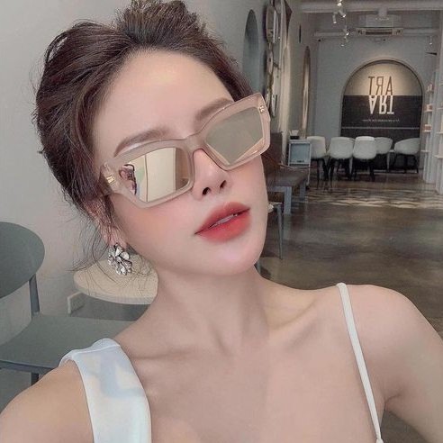 Mắt kính thời trang Nữ cao cấp kính mát gọng vuông tròng tráng gương chống tia UV 400 Becca & JoJo