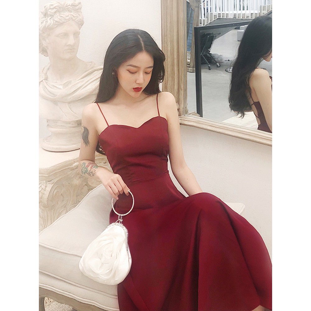 Đầm hai dây thắt lưng ulzzang dự tiệc sexy