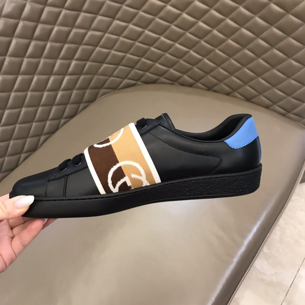 Giày sneakers nam da thật GUCCI GG GC thiết kế độc đáo, ấn tượng với họa tiết mới lạ