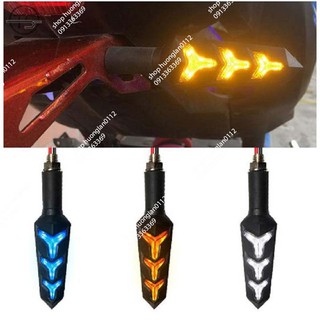 Đèn led xi nhan xe máy mũi tên 3 cạnh nháy hiệu ứng Audi A8 1 đôi