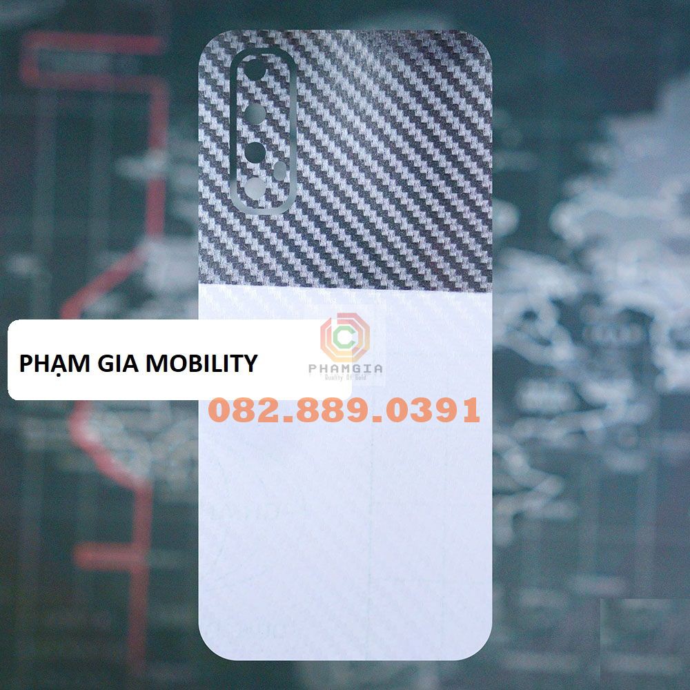 Miếng dán mặt lưng skin carbon Realme 7/ 7i/ 7 Pro