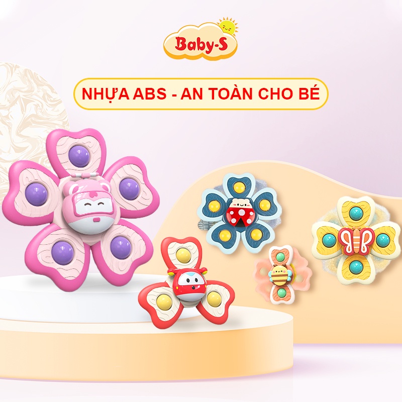 Đồ chơi con quay họa tiết động vật vui nhộn Baby-S, Con quay cho bé nhiều màu sắc đáng yêu – SDC064