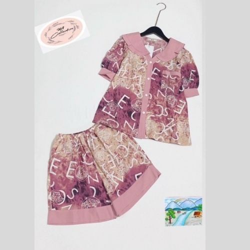 Đồ bộ pijama Lokishop tay ngắn quần ngắn in họa tiết CHỮ, chất vải bận thoải mái mát mẻ từ lụa Mango cao cấp | BigBuy360 - bigbuy360.vn