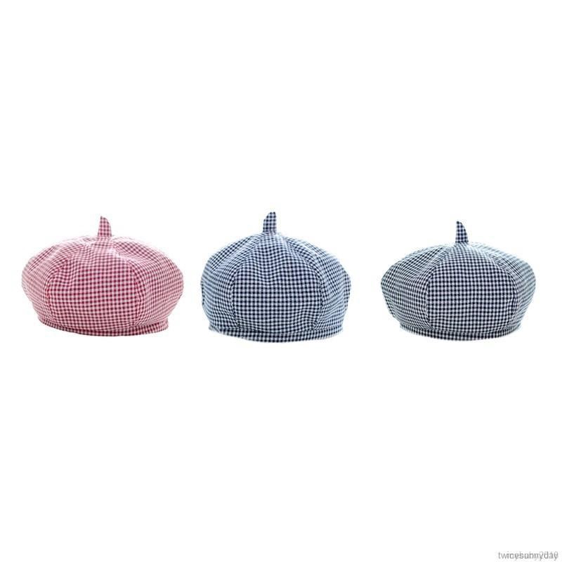 My Baby  Nón Beret Họa Tiết Ca Rô Phong Cách Cổ Điển Xinh Xắn Dành Cho Các Bé