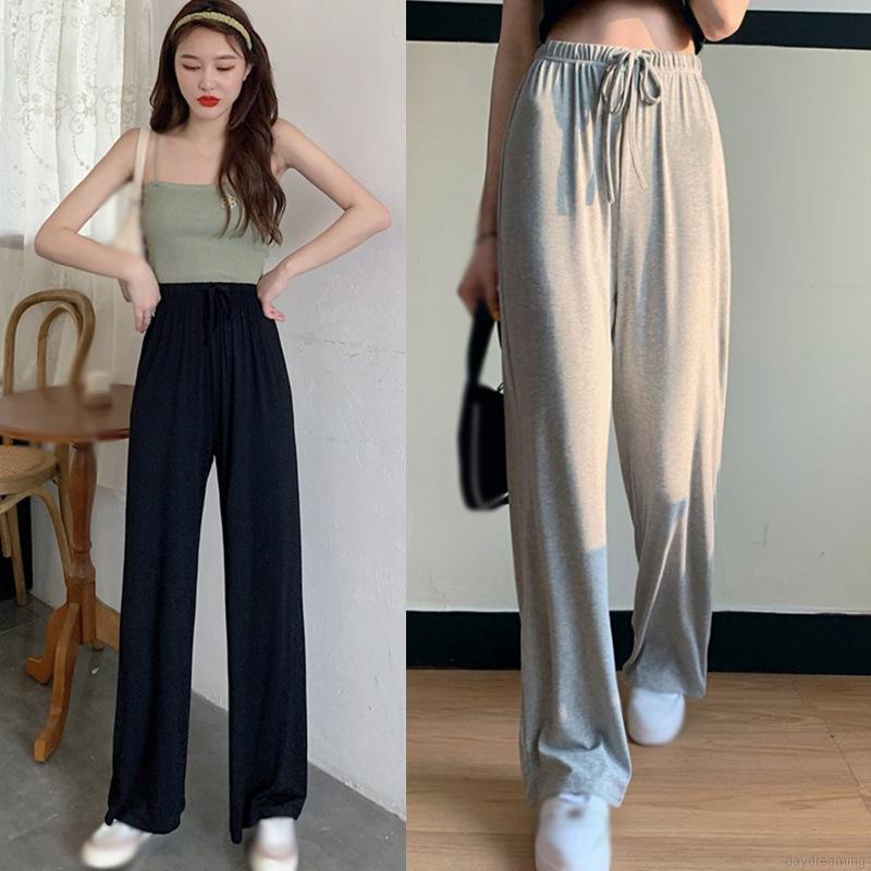 Quần dài ống rộng lưng cao thời trang dành cho nữ