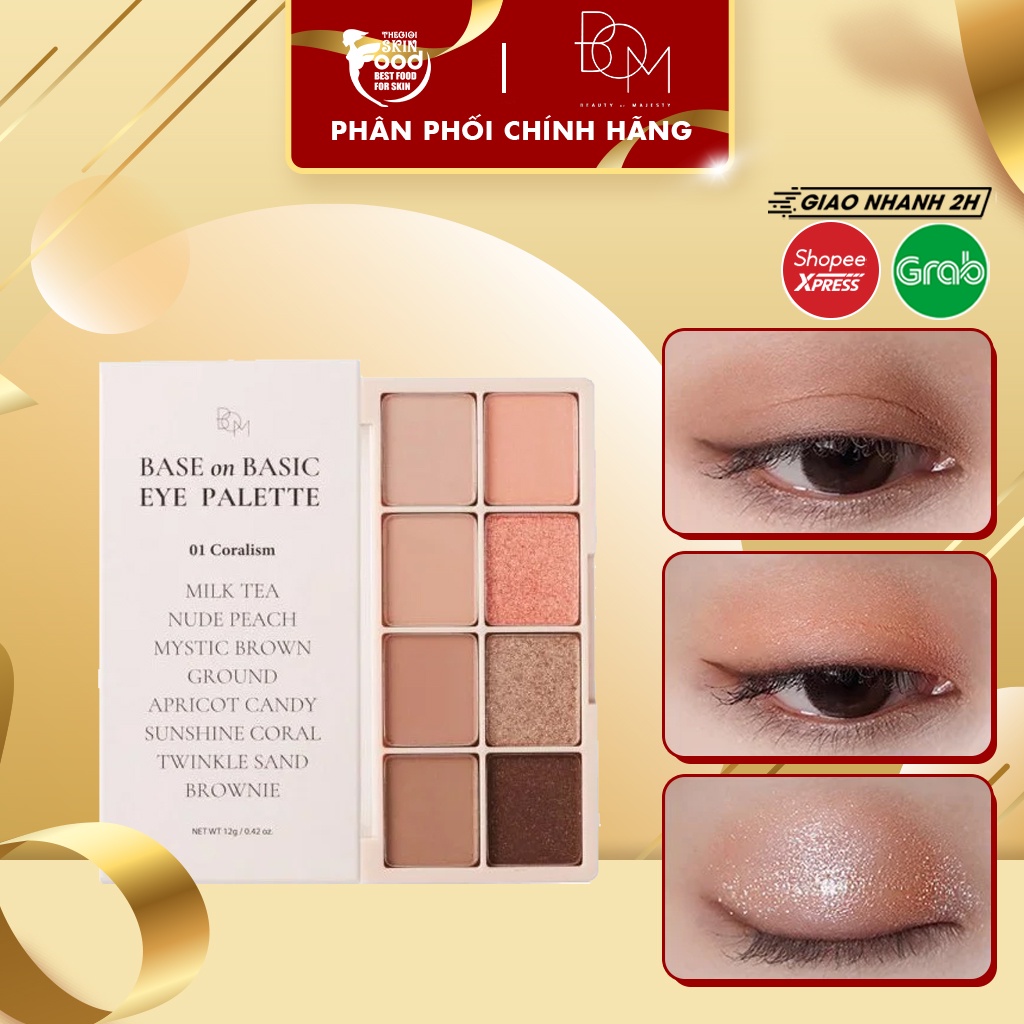 Bảng Phấn Mắt 8 Ô B.O.M Base On Basic Eye Palette 12g
