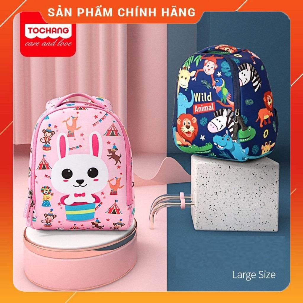 ( BIG SIZE) Balo TOCHANG Chính Hãng Cao Cấp Cho Bé Mầm Non Siêu Nhẹ Zoo Story Dễ Thương Cho Bé 3-6 Tuổi ( Sư Tử BIG)