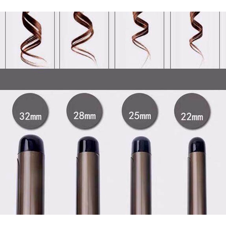 Máy Uốn Tóc Lược Điện Ceramic Magic Kích Thước 22 25 28 32mm Tạo Nhiều Kiểu Tóc, Nấc Điều chỉnh nhiệt độ - Barlow Store