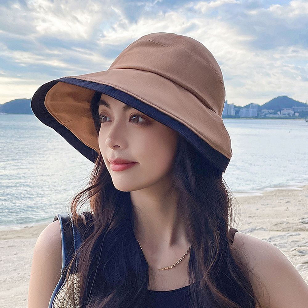 Mũ bucket màu trơn tùy chọn chống nắng thời trang mùa hè dành cho nữ