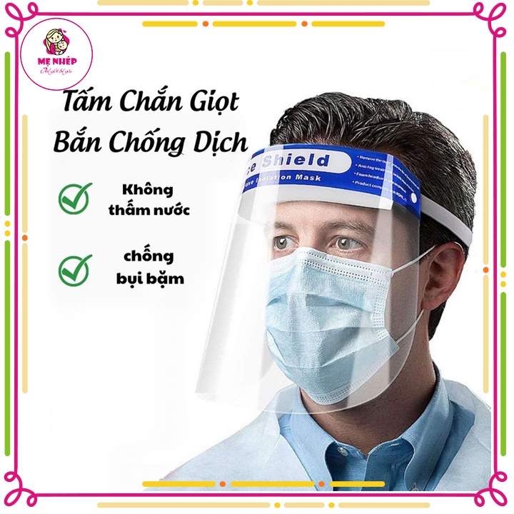 Kính chống giọt bắn, kính bảo hộ chống dịch, mặt nạ bảo hộ người lớn và trẻ em đeo đều vừa, tấm kính trong suốt