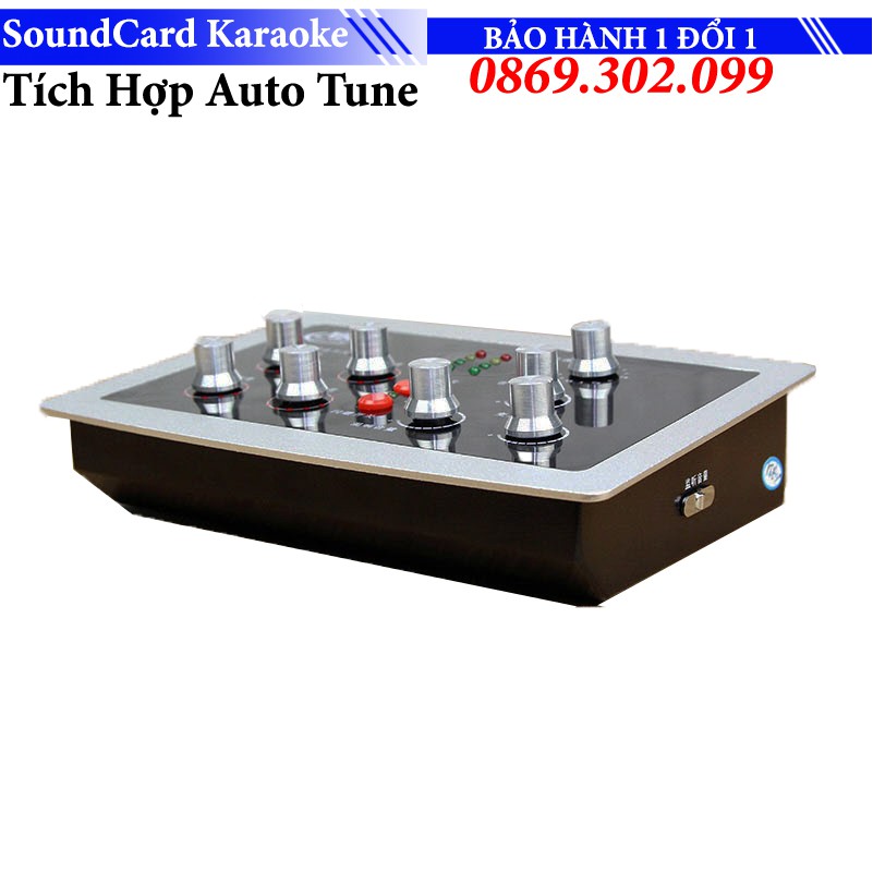 Sound card HF-5000 Pro, auto tune + Nguồn 48V - Thu âm, hát Karaoke, Live chất lượng cao