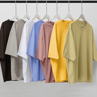 Áo thun trơn tay lỡ form rộng Unisex - loại Best Quality, áo thun basic chất cotton xịn co giãn thấm hút tốt