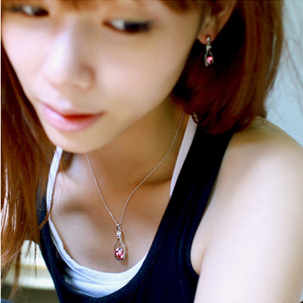 Dây chuyền hợp kim mặt lọ pha lê siêu đẹp