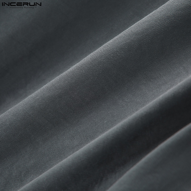 Quần baggy INCERUN dài ống rộng thiết kế dây rút phong cách punk cá tính thời trang cho nam