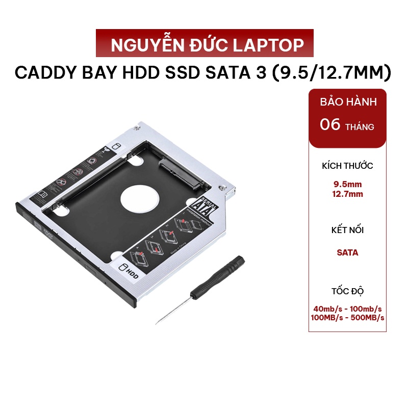Khay ổ cứng thay thế ổ DVD - Caddy Bay HDD SSD SATA 3