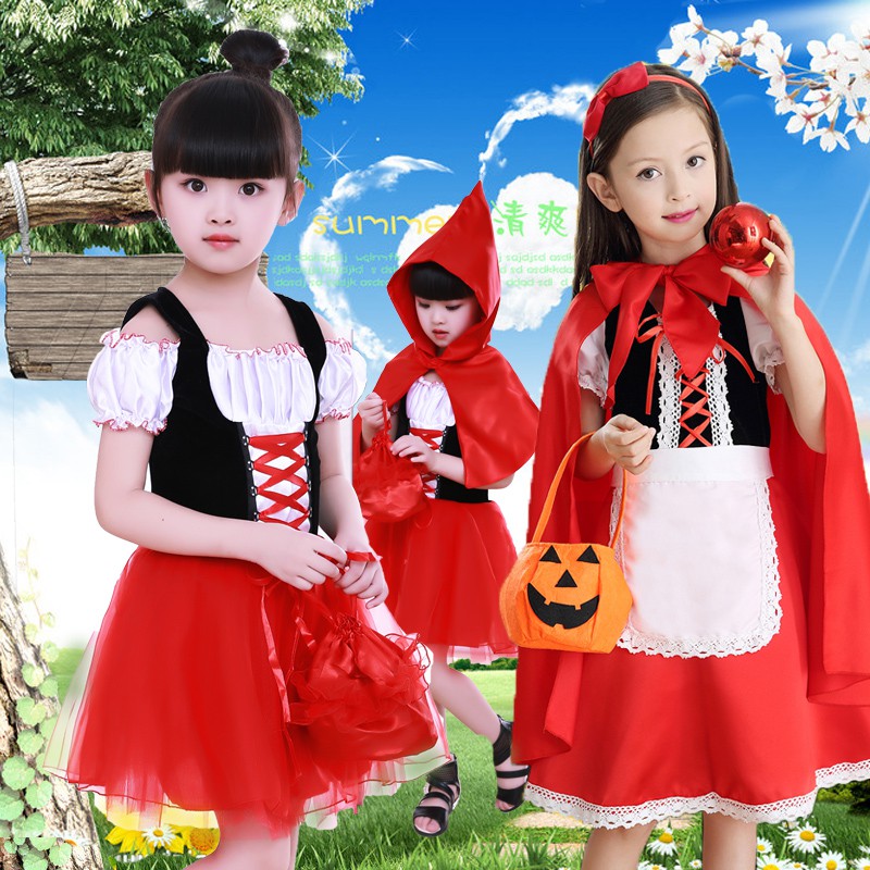 Bộ Đồ Hóa Trang Cô Bé Quàng Khăn Đỏ Dịp Halloween Hanya0922