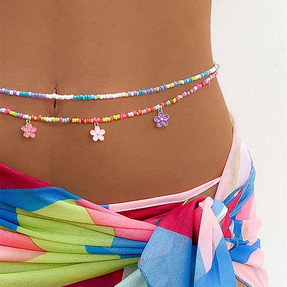 BORAG Dây Thắt Lưng Chuỗi Hạt Nhiều Màu Phong Cách Bohemian Cho Nữ