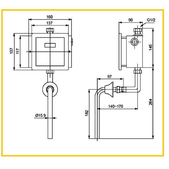 Van xả tiểu nam cảm ứng âm tường 6103 - 0981635272