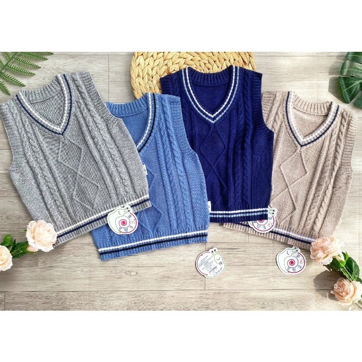 Áo gile len vặn thừng dày dặn Dokma cho bé trai DA968 , DA1642