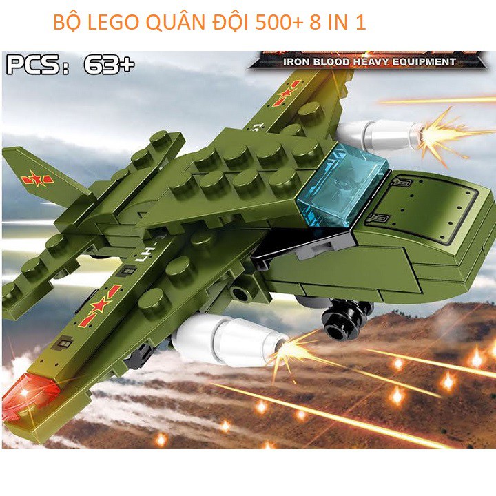 [496 CHI TIẾT] Bộ Đồ Chơi Lắp Ráp Xếp Hình  Lắp Ráp máy bay , Máy Bay  8 in 1