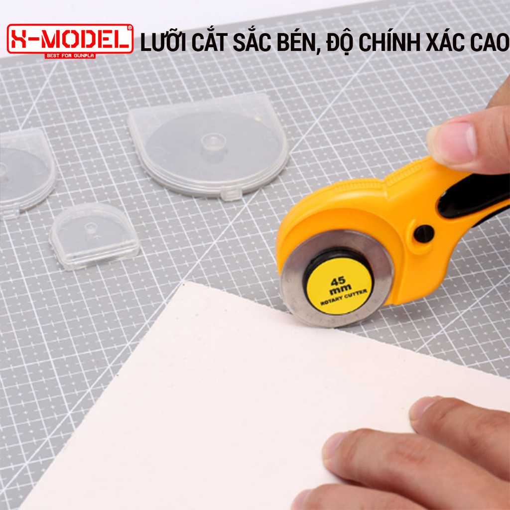Dụng cụ cắt xoay tròn đa năng 45mm(màu vàng) lưỡi thép không rỉ, tay cầm tiện lợi, khóa bấm cố định hiện đại XMODEL XM45