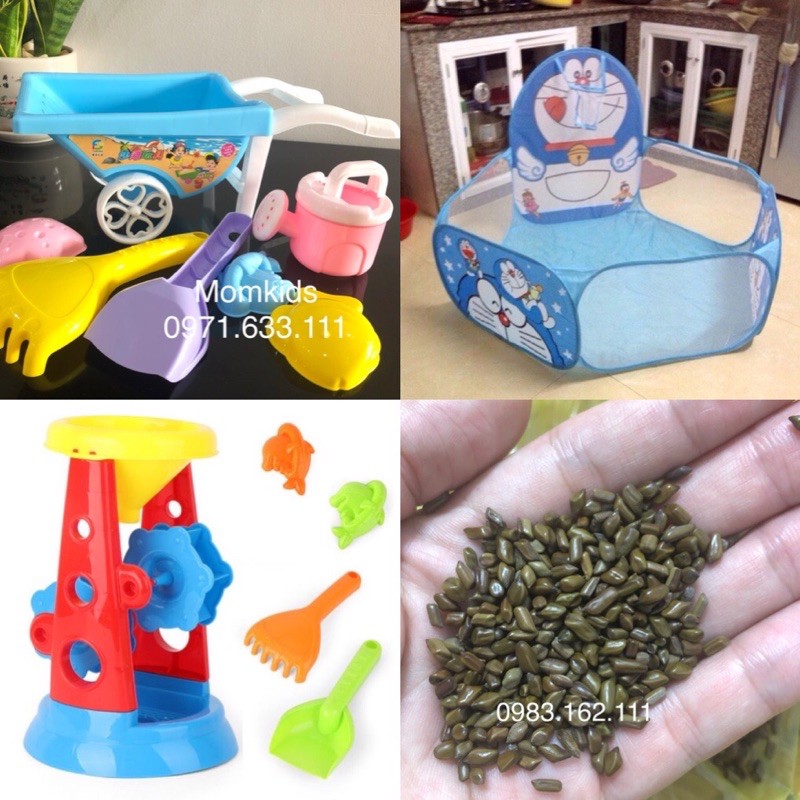 combo 4 món đồ chơi xúc cát hạt muồng