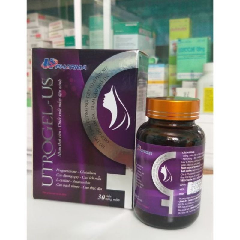 UTROGEL-US hộp 30 viên- hỗ trợ tăng cường nội tiết tố ở phụ nữ, giảm lão hóa giúp da sáng đẹp