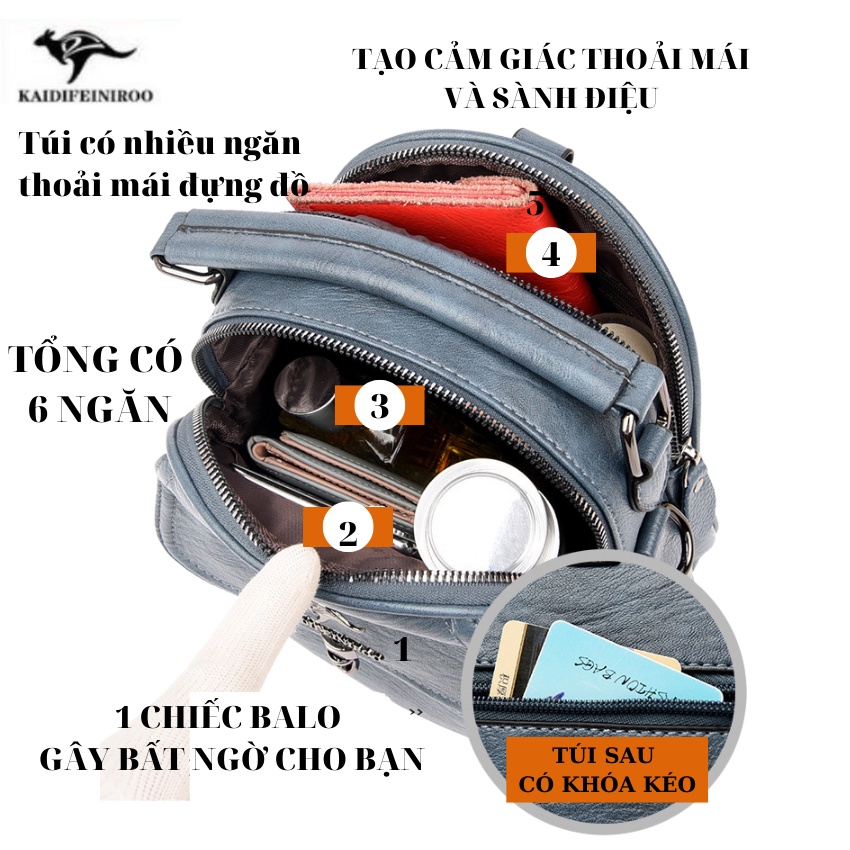 Balo nữ thời trang cao cấp KAIDIFEINIROO phong cách Hàn Quốc KF32  Size 20 Kaidio