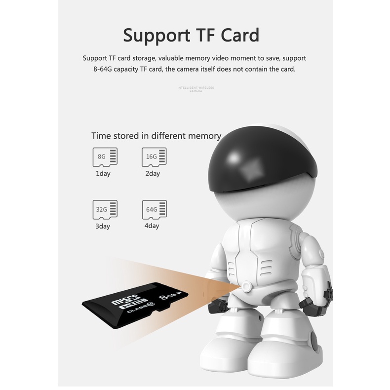 Còn Hàng 2mp 1080P Robot Ip Camera Trong Nhà Trẻ Em Nhìn Xuyên Đêm Nhà Thông Minh Camera An Ninh Cá Tuyết