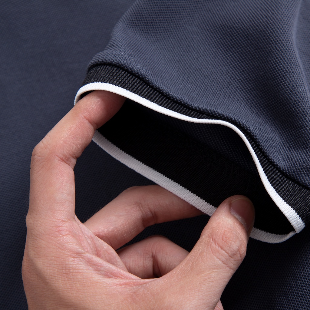 Áo thun nam cổ tròn JUSAN vải Cotton Pique, thoáng mát, co giãn, dày dặn - HUSSIO