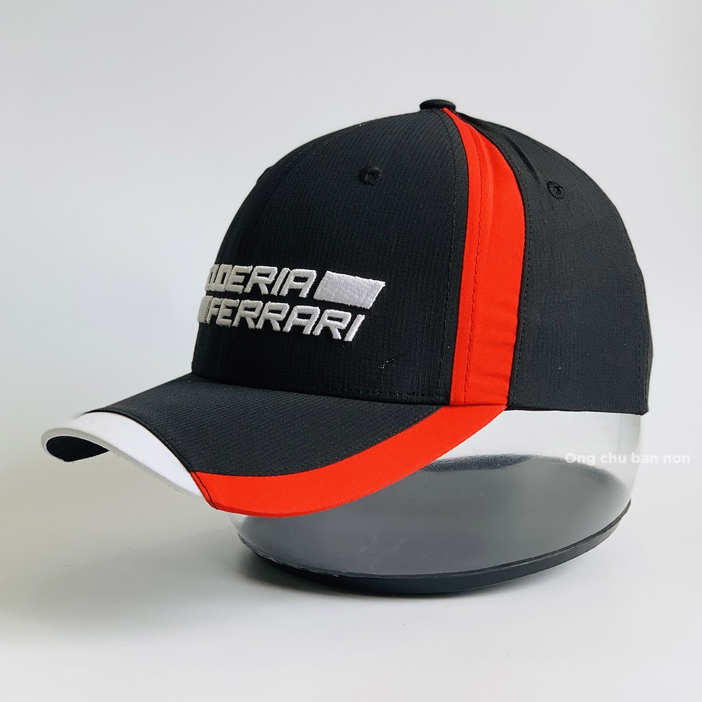 Nón Kết Mũ Thể Thao Ferrari Đen Đỏ AB-30043
