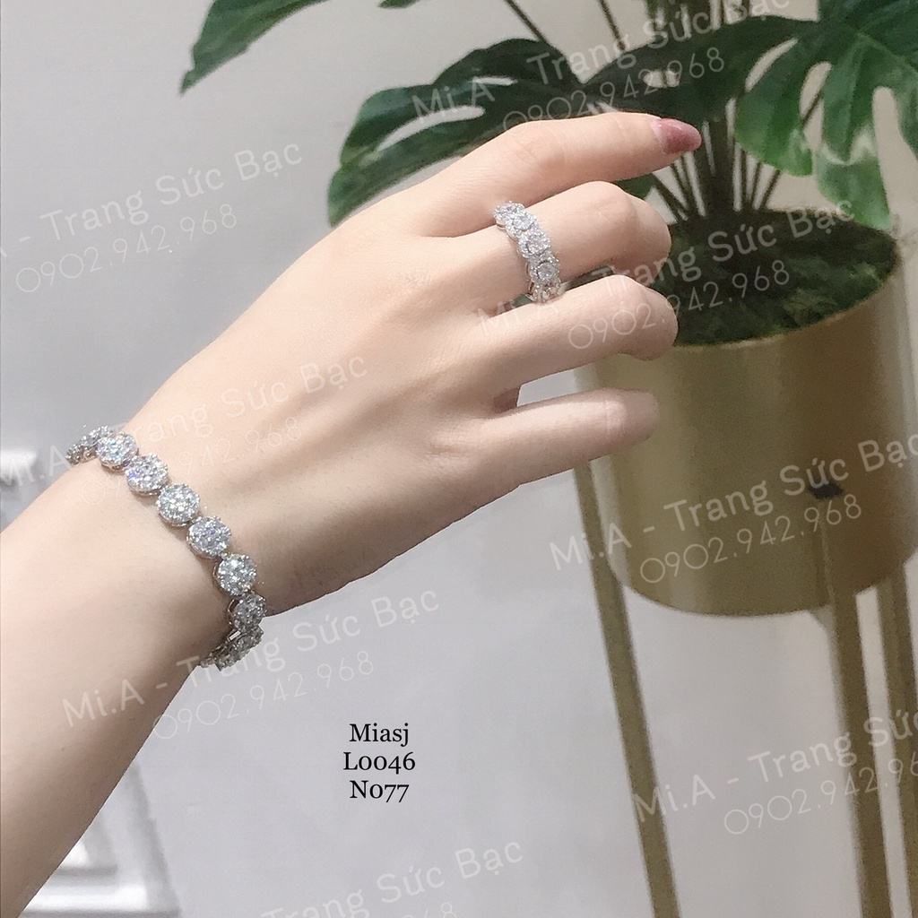 Lắc tay nữ bạc Ý S925 MiASJ kết đá CZ 7A cao cấp siêu sáng L0046