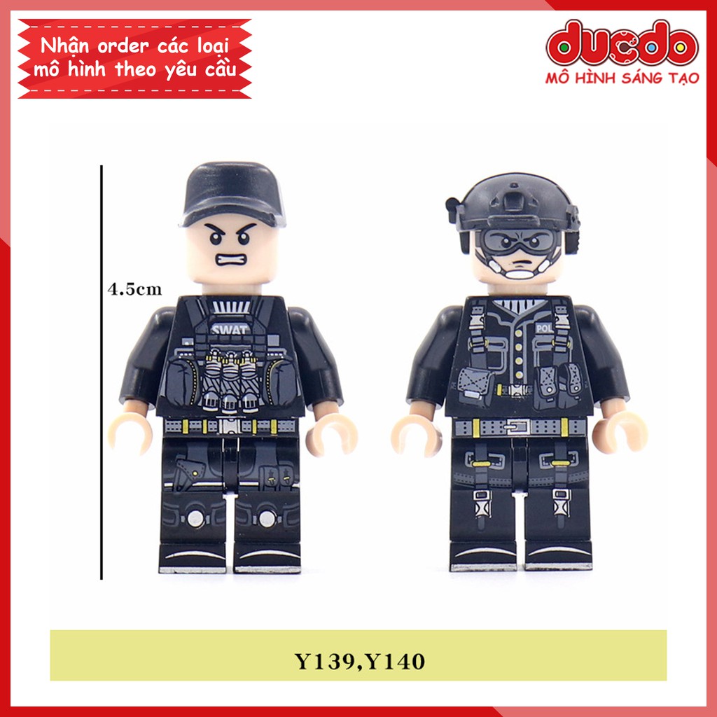 Minifigures Lính cảnh sát SWAT siêu chất mới nhất - Đồ chơi Lắp ghép Xếp hình Mini lính Army WW2 Y139 140