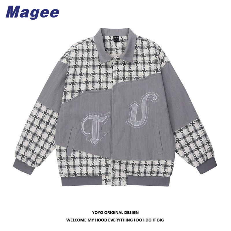 Magee Áo Khoác Dáng Rộng Mỏng Ghép Mảnh Ghép Mảnh Hợp Thời Trang niche Phù Hợp Với Cặp Đôi Nam Nữ