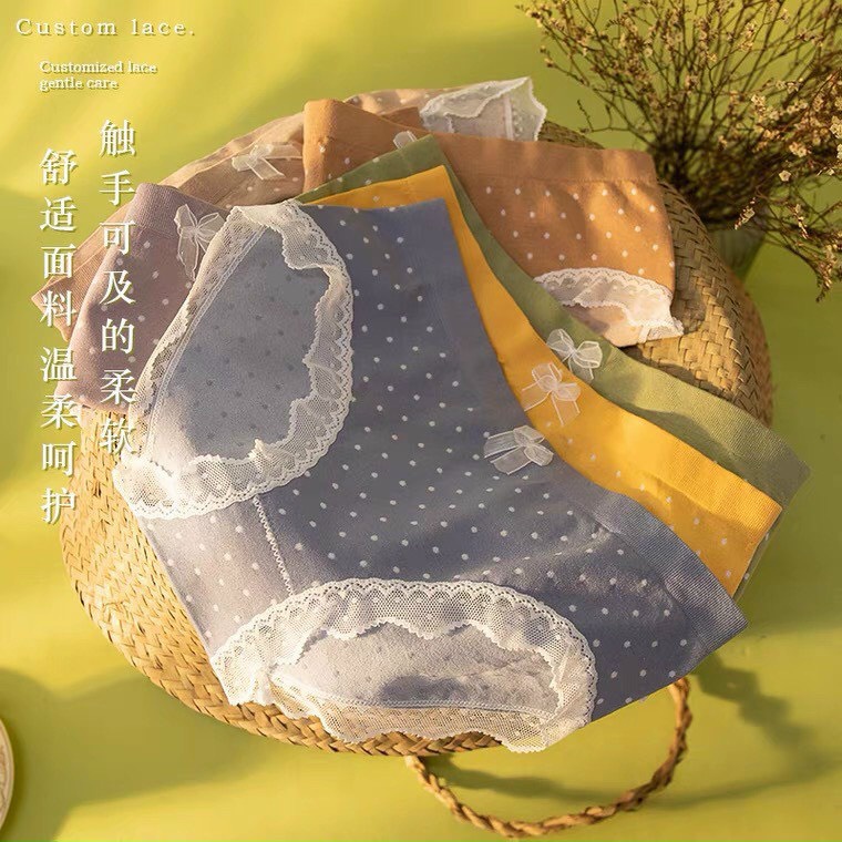 Quần lót nữ cotton viền ren  cực đẹp thoáng mát mềm mịn- QL42