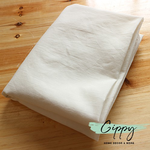 Vải cotton trắng (giá nửa mét vải) để trang trí, phủ bàn, nền chụp ảnh - Gippy Decor