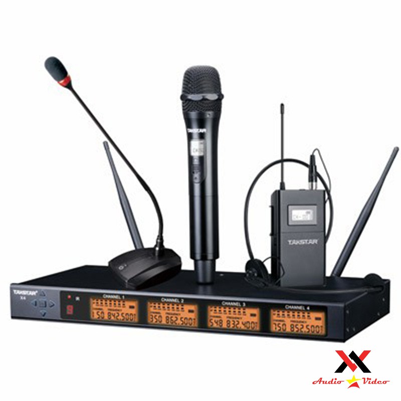 Mic không dây Takstar X4 (4 tay mic) bảo hành chính hãng 12 tháng