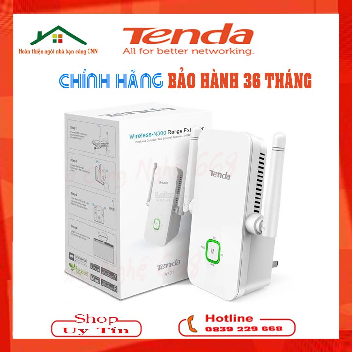 Bộ Kích Sóng Wifi Chuẩn N300Mbps Có Cổng Lan Tenda A301 - Không Cổng Tenda Lan A9 - [ ex200 mecury ]- Chính Hãng BH36TH