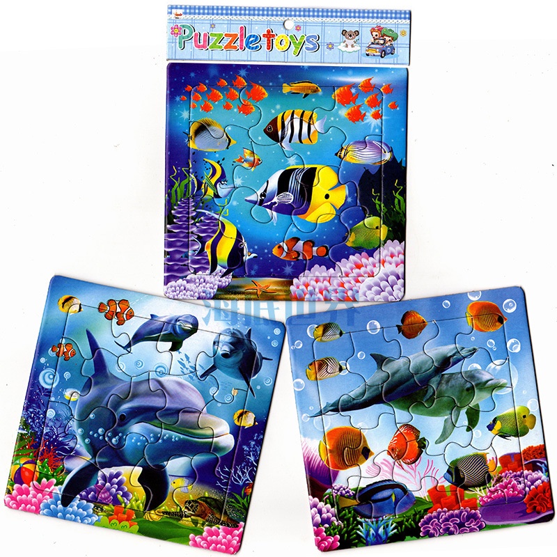 Đồ chơi ghép hình 11x11cm tranh sinh vật nhiều màu sắc đáng yêu cho bé KingKids