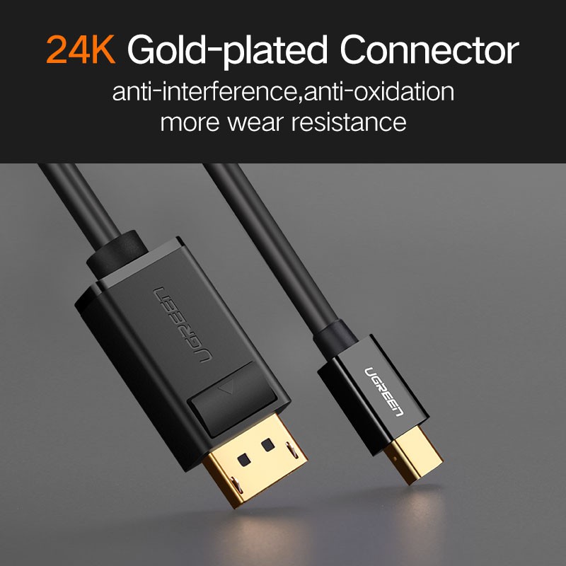 Cáp chuyển đổi UGREEN Mini DisplayPort 1.2 sang DP 1.5m chuyên dụng