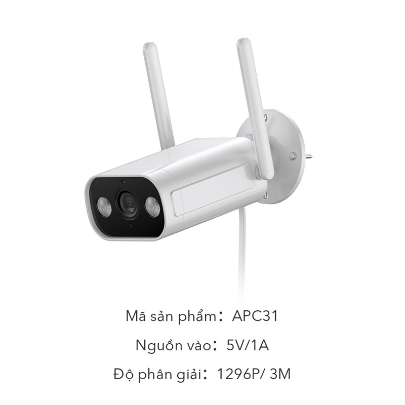 Camera ngoài trời ACOME APC31, Quay có màu ban đêm, Độ nét cao FullHD, Đàm thoại 2 chiều, Bảo hành 12 tháng