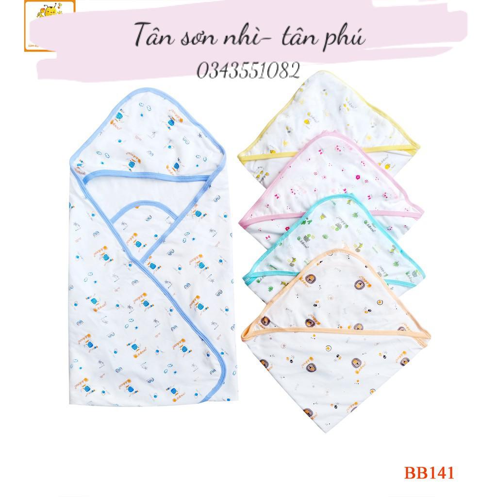 Ủ vuông sơ sinh cotton in hình BABIBOO - BB141