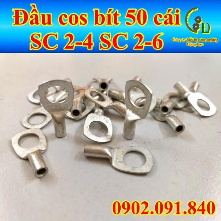 đầu cos bít trần SC 2.5-4, SC 2.5-6 10cái💥VIP💥cosse bích bằng đồng, cốt bấm nối dây điện 2mm, 3mm đấu máy hàn