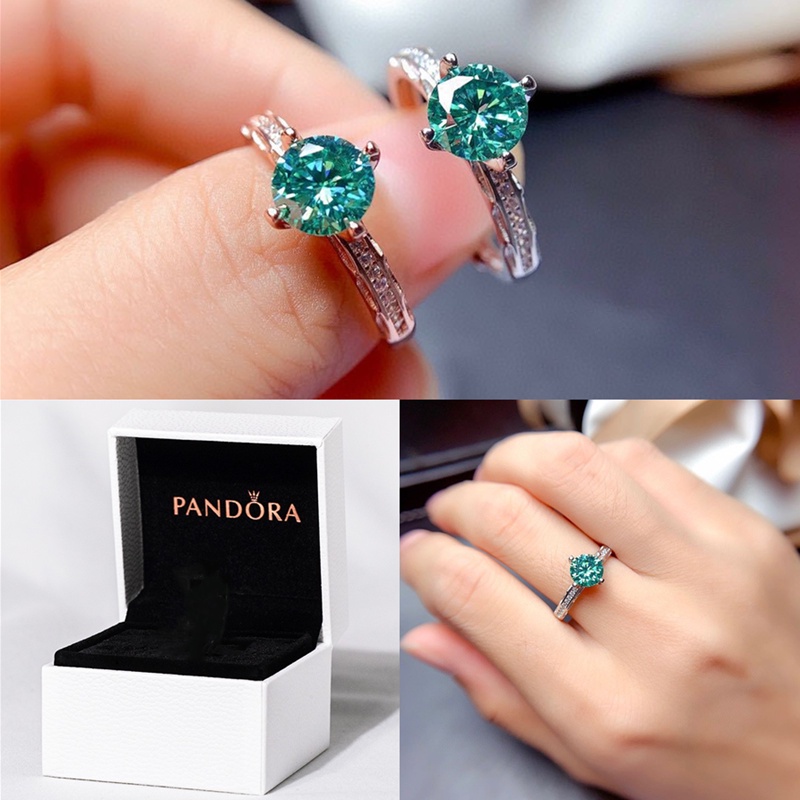 Nhẫn Pandora Mạ Bạc 925 Đính Đá Nhân Tạo Sang Trọng Cho Nữ