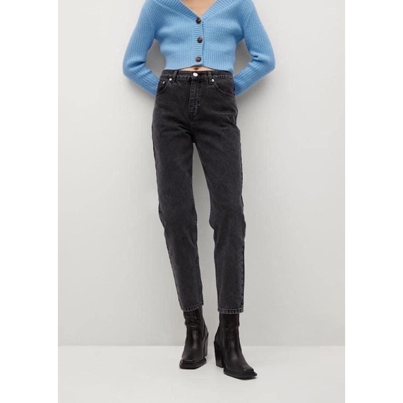 QNU125 - QUẦN JEANS NỮ BAGGY ĐEN KHÓI M505